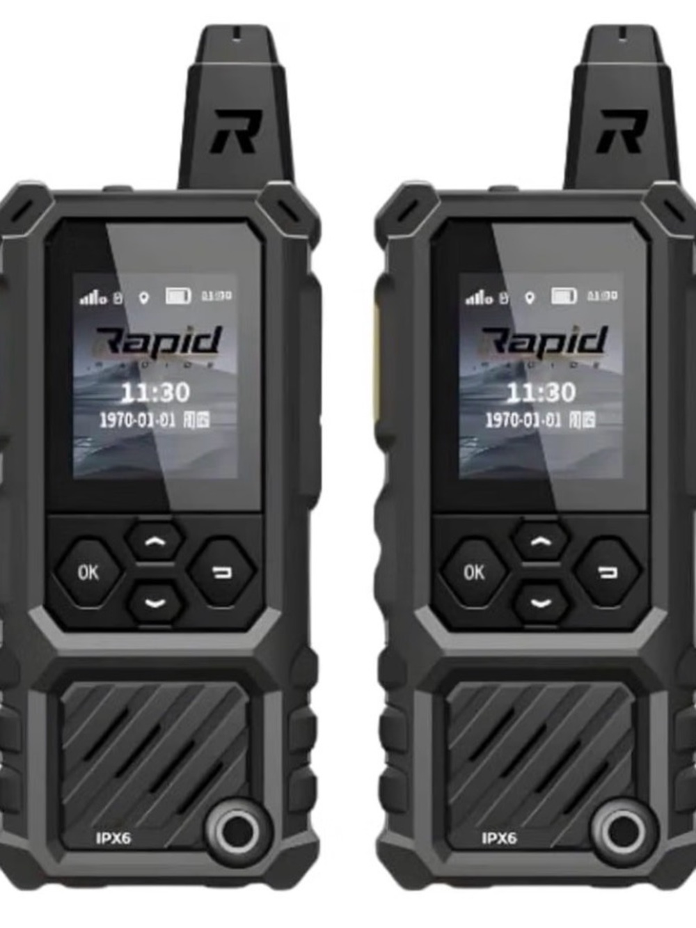 Dual-Pack Black Two-Way Radios with Screen and PTT